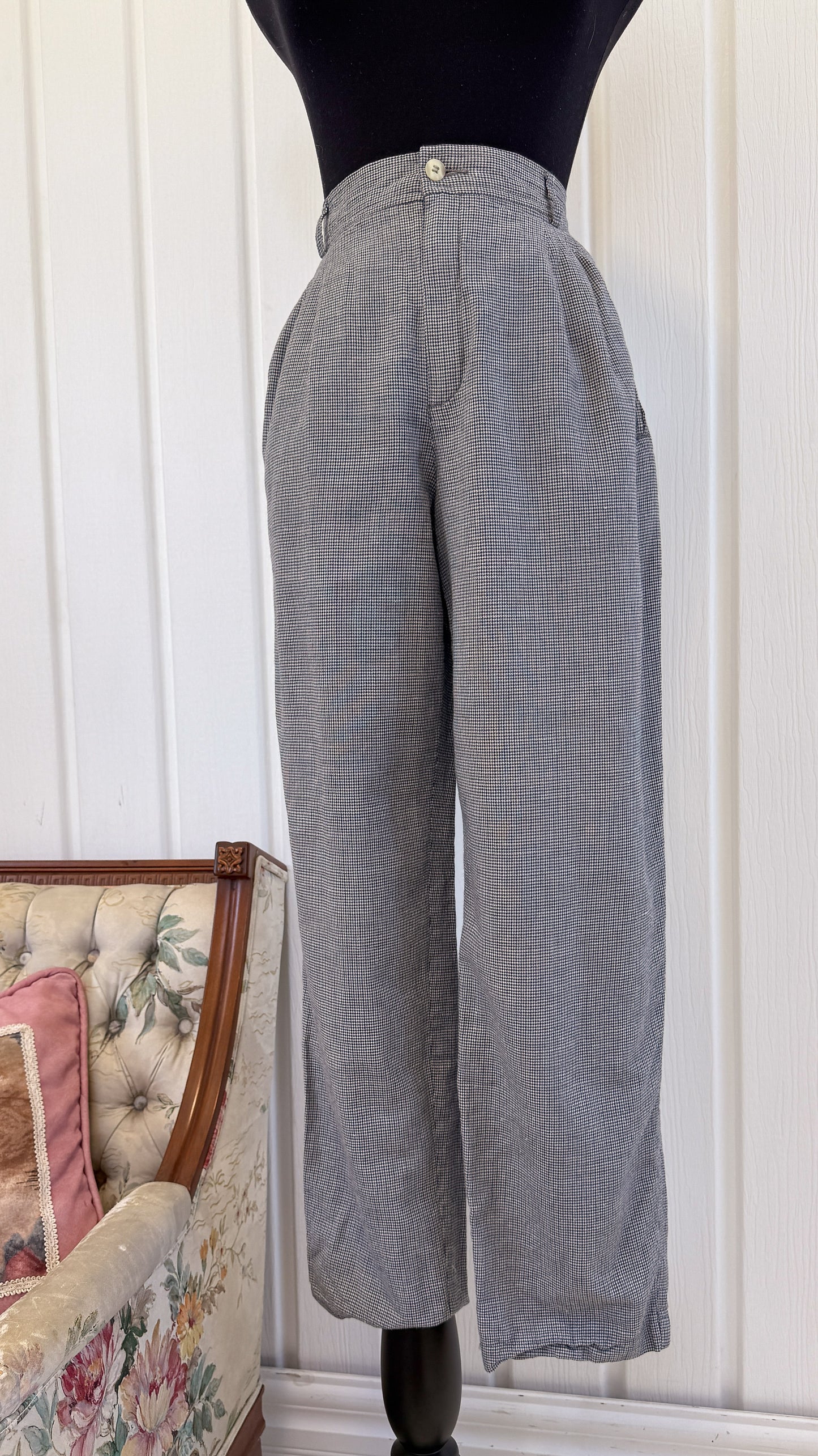 Pantalons carreauté noir,bleu et blanc-small