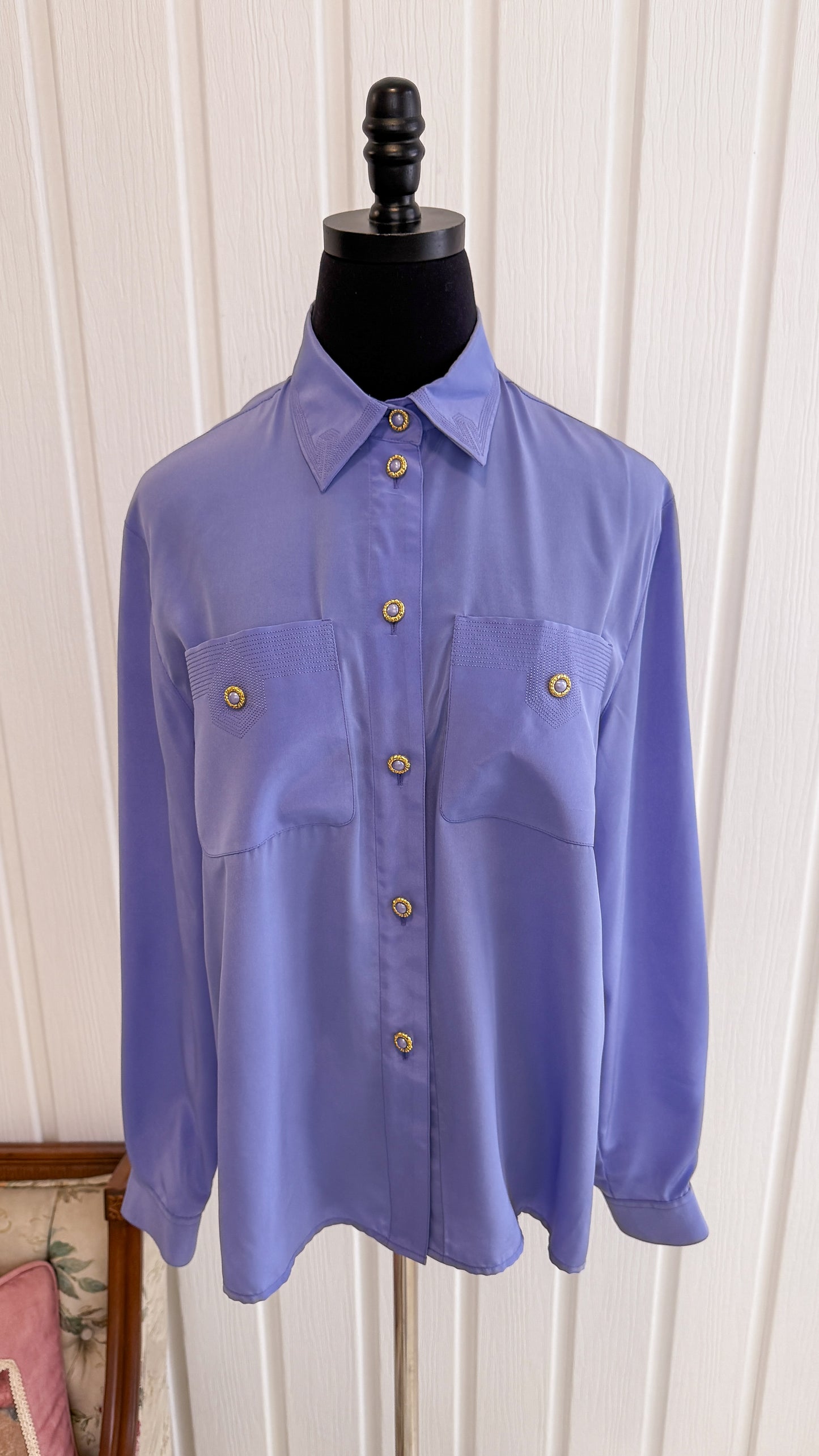 Mauve satin blouse - large