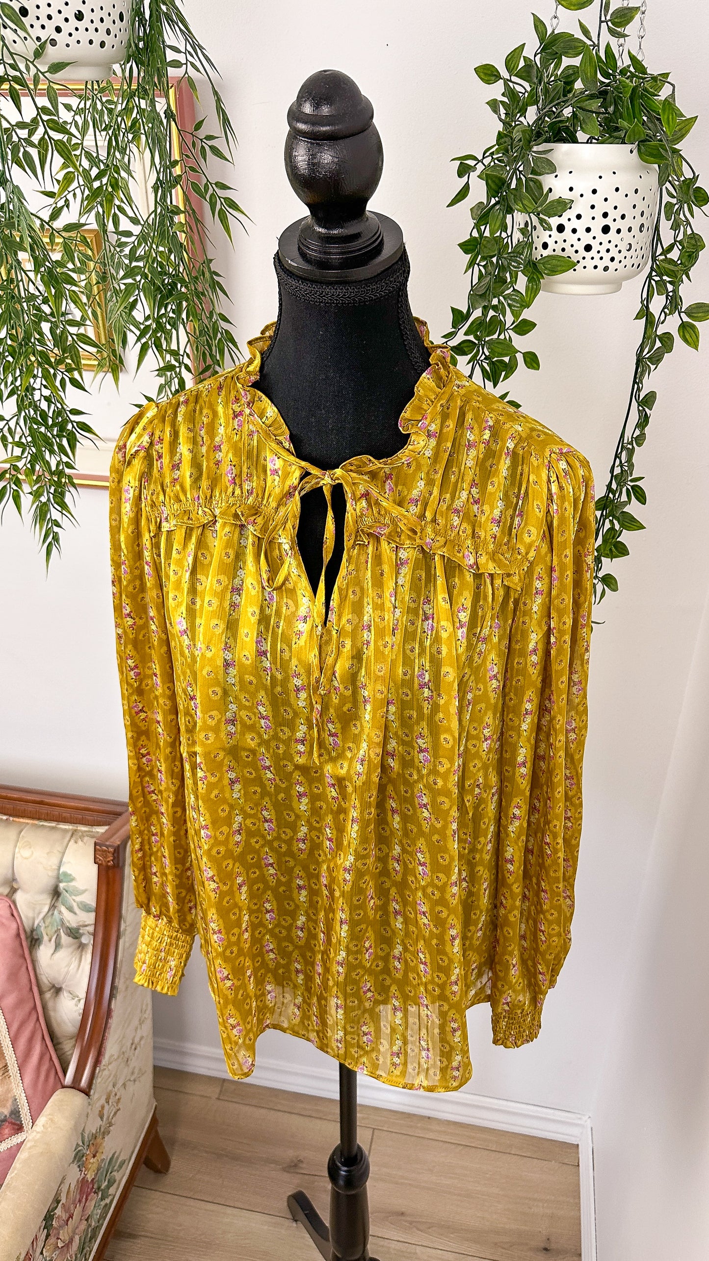 Maison d'Amélie Paris yellow floral blouse - medium
