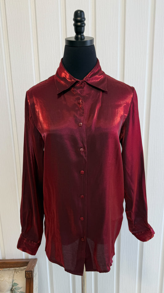Chemisier nacré rouge- small