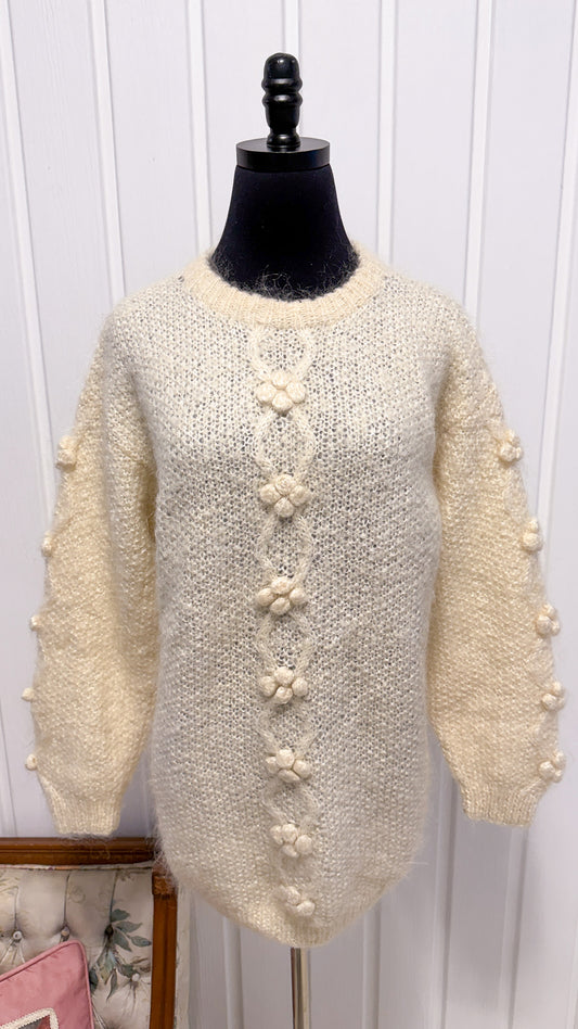 Chandail tricot mohair crème- small