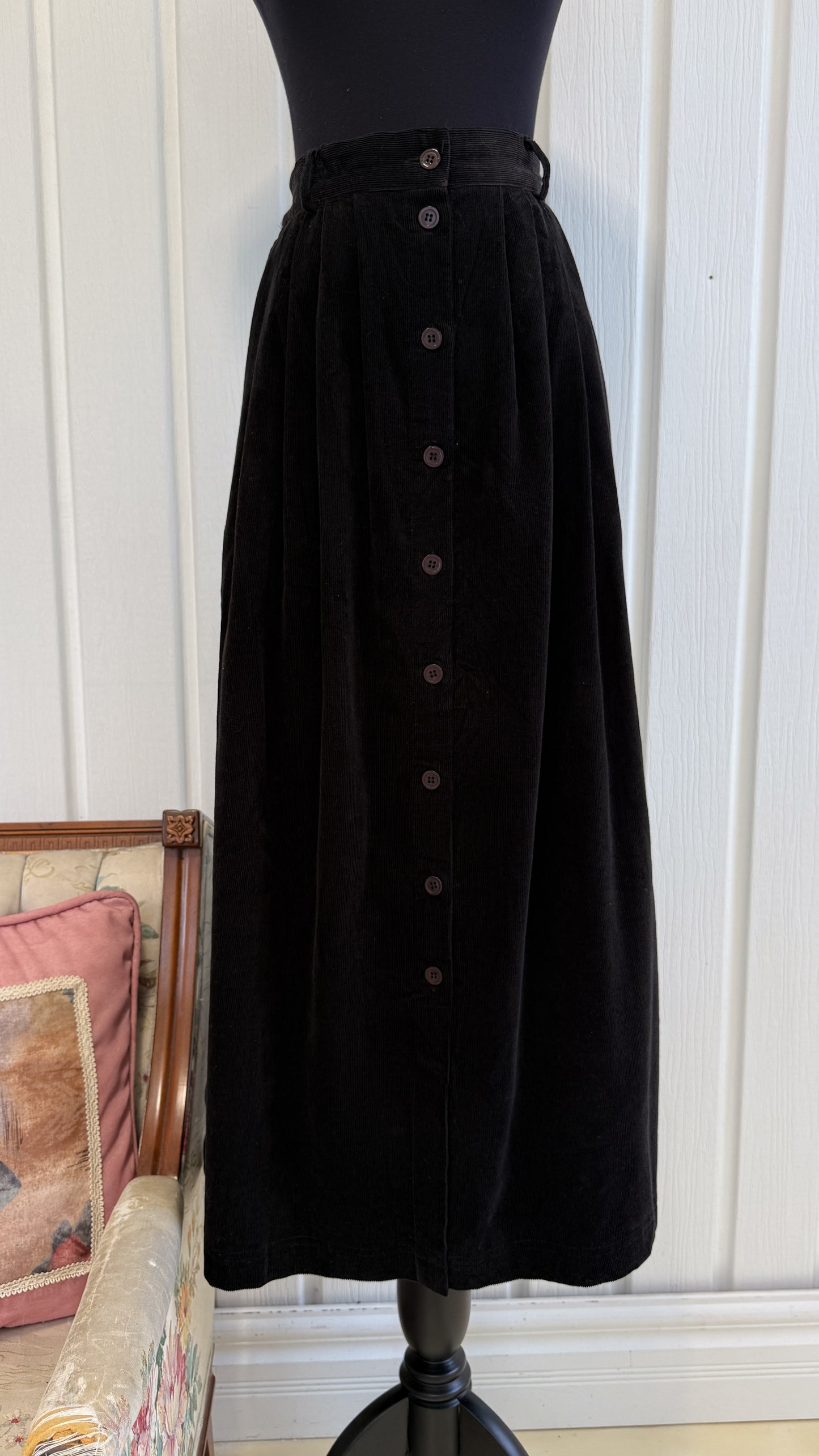 Jupe en corduroy noir évasée- medium