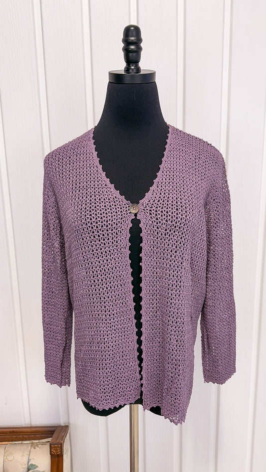 Cardigan en tricot mauve- large