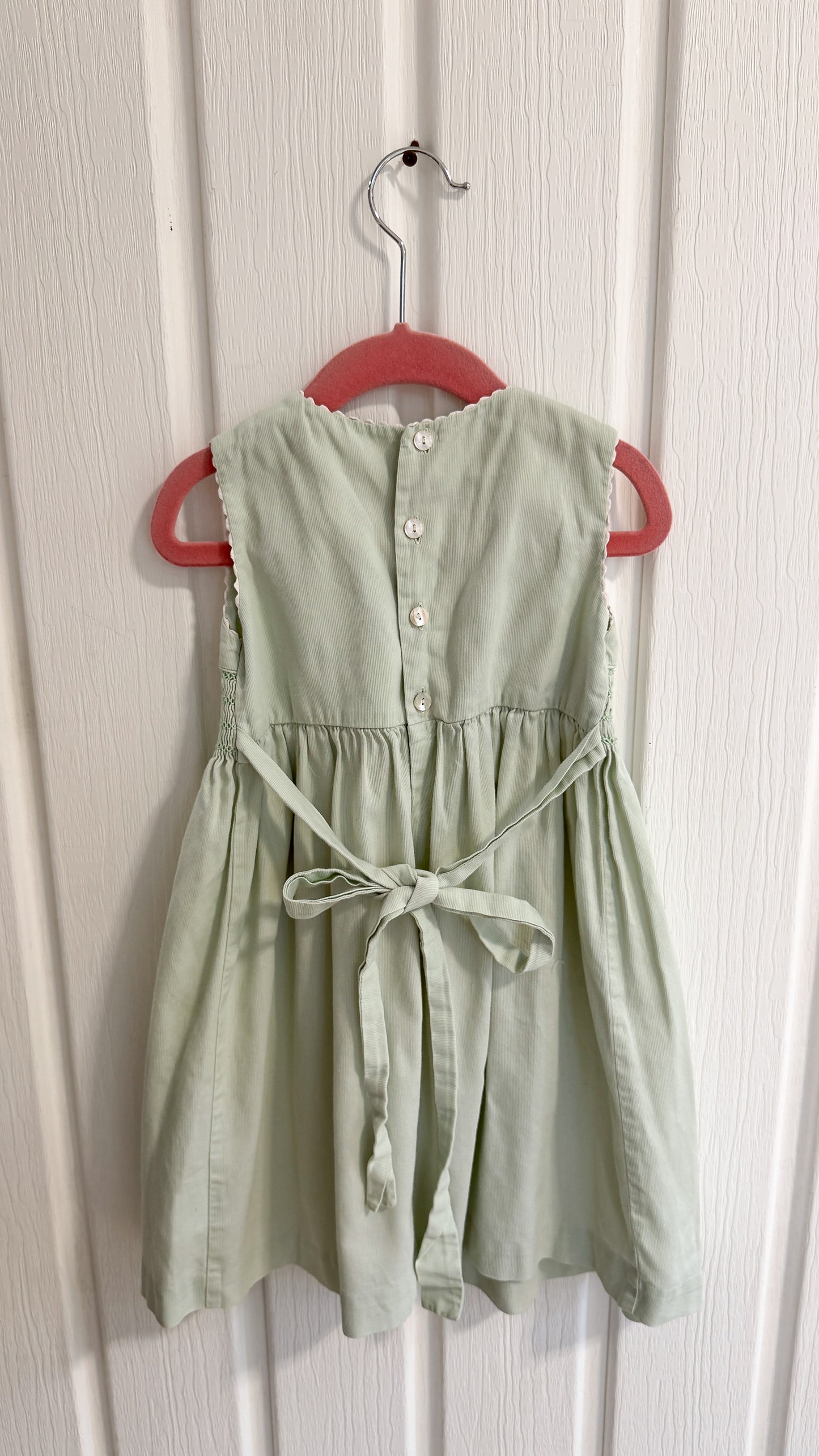 Enfants- robe verte fleurie- 3