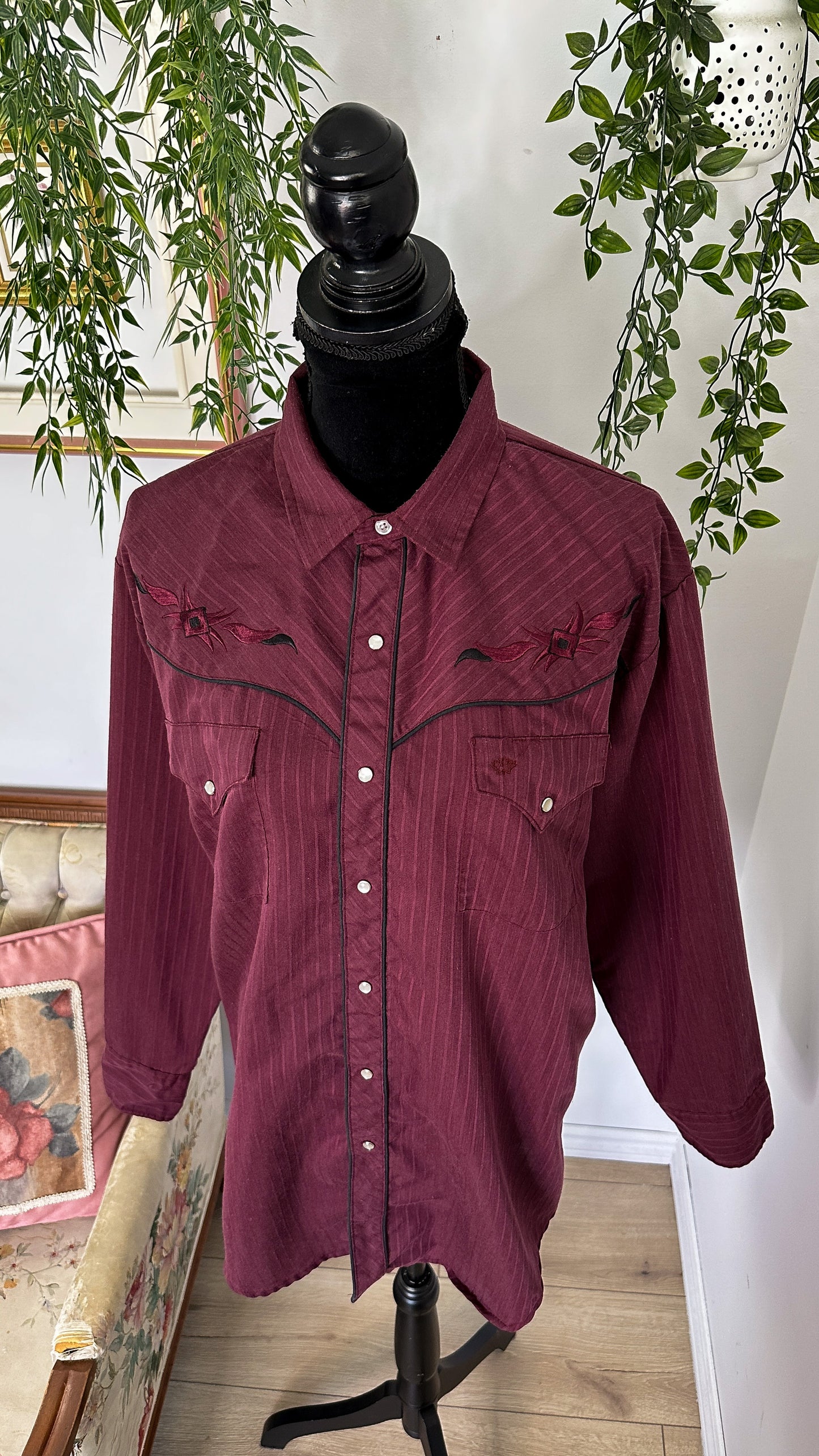 Burgundy oversized blouse - plus size
