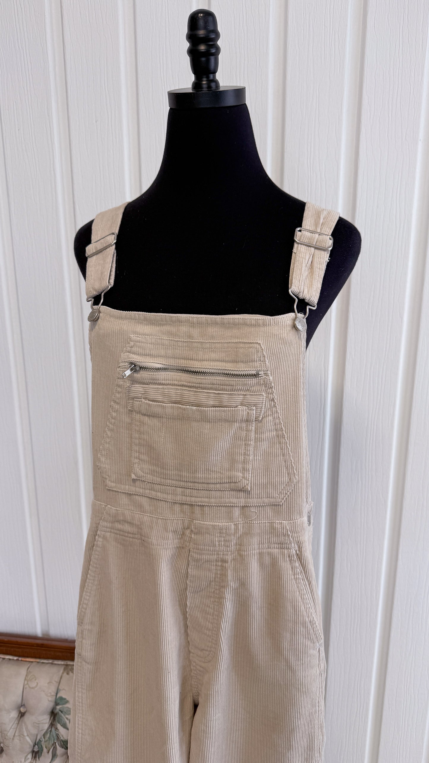 Salopette en corduroy beige- medium