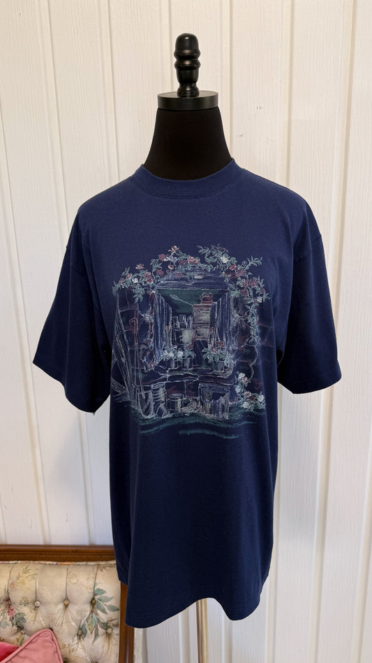 T-shirt marine Jardin- medium