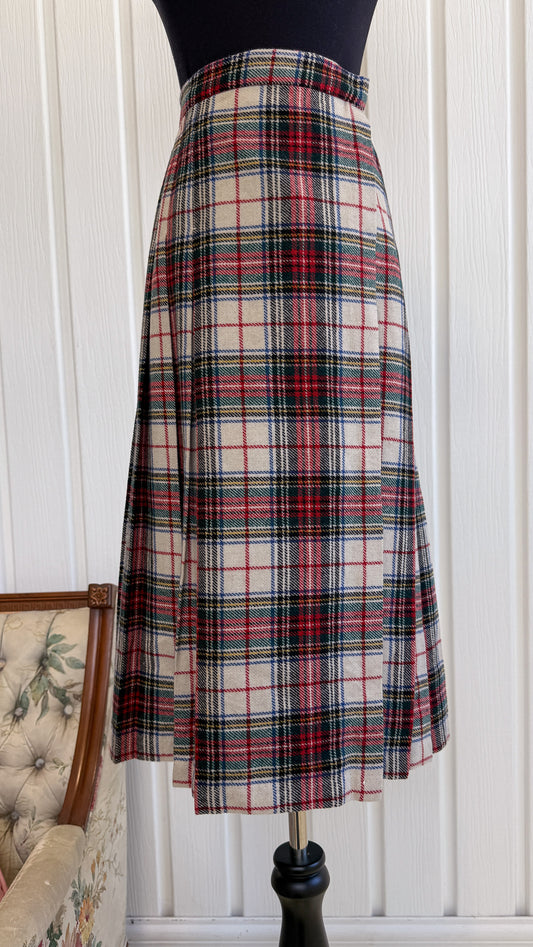 Jupe en lainage carreauté porte-feuille- small