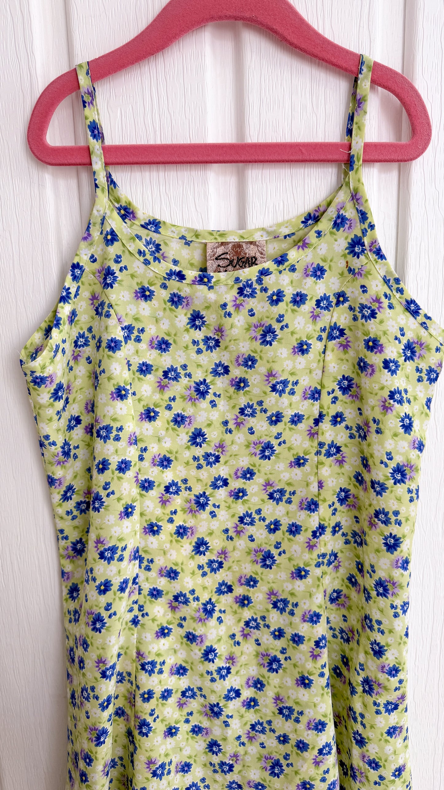 Children - green floral dress - 10 years old