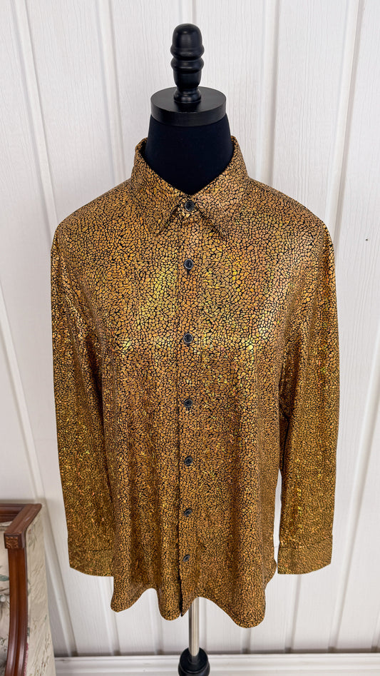 Metallic Gold Blouse - Medium