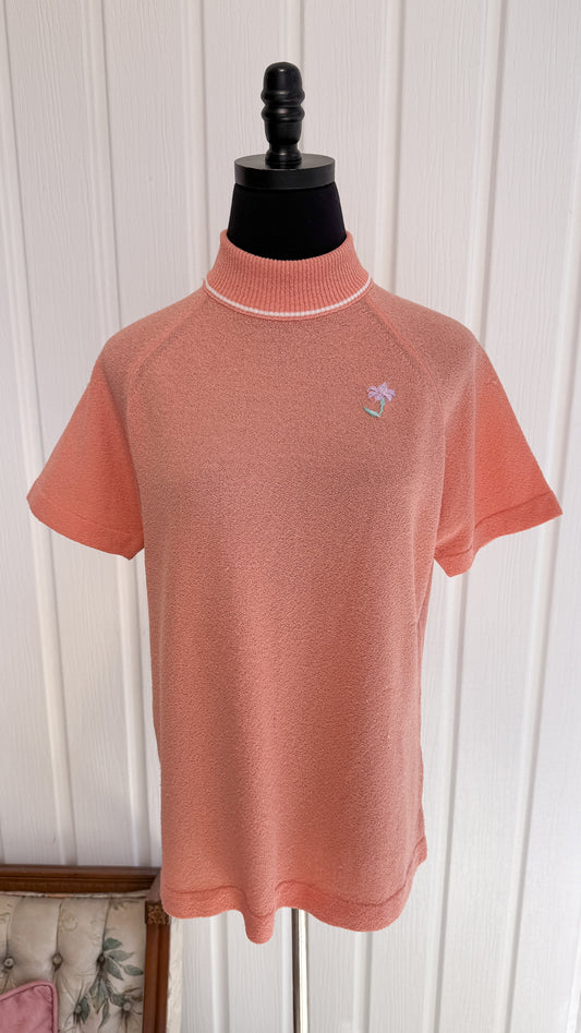 T-shirt col montant pêche- large