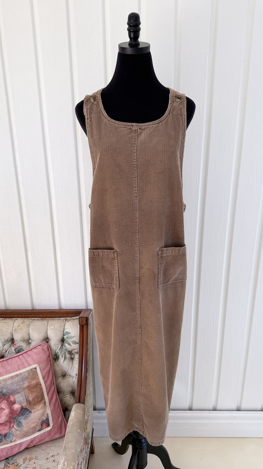 Robe salopette en corduroy taupe- large/x-large