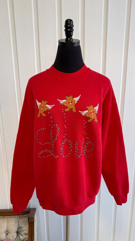 Chandail crewneck rouge Love- medium