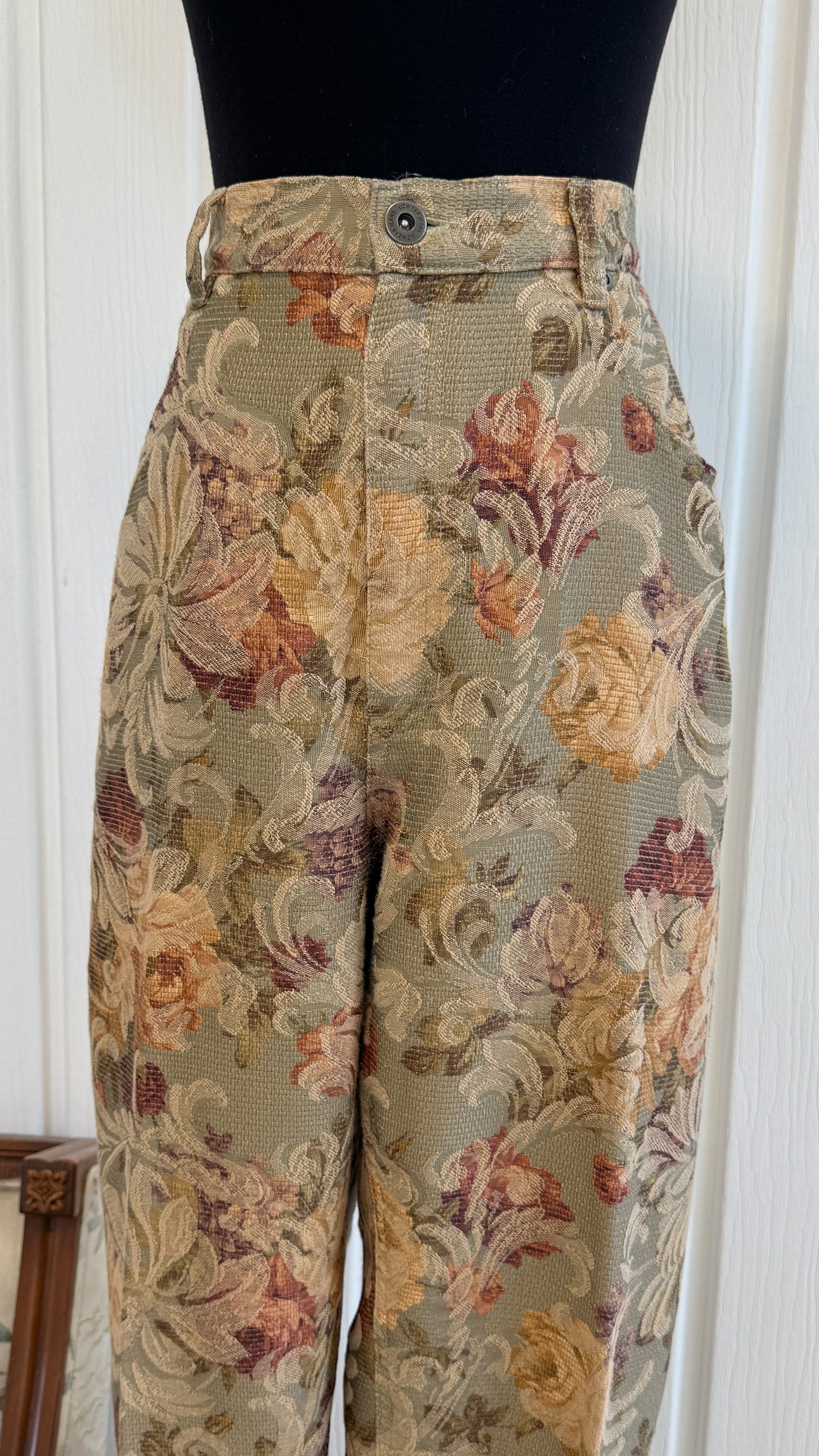 Pantalons vert fleuris - large