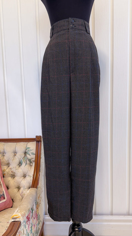 Pantalons gris carreauté rouge et bleu- medium
