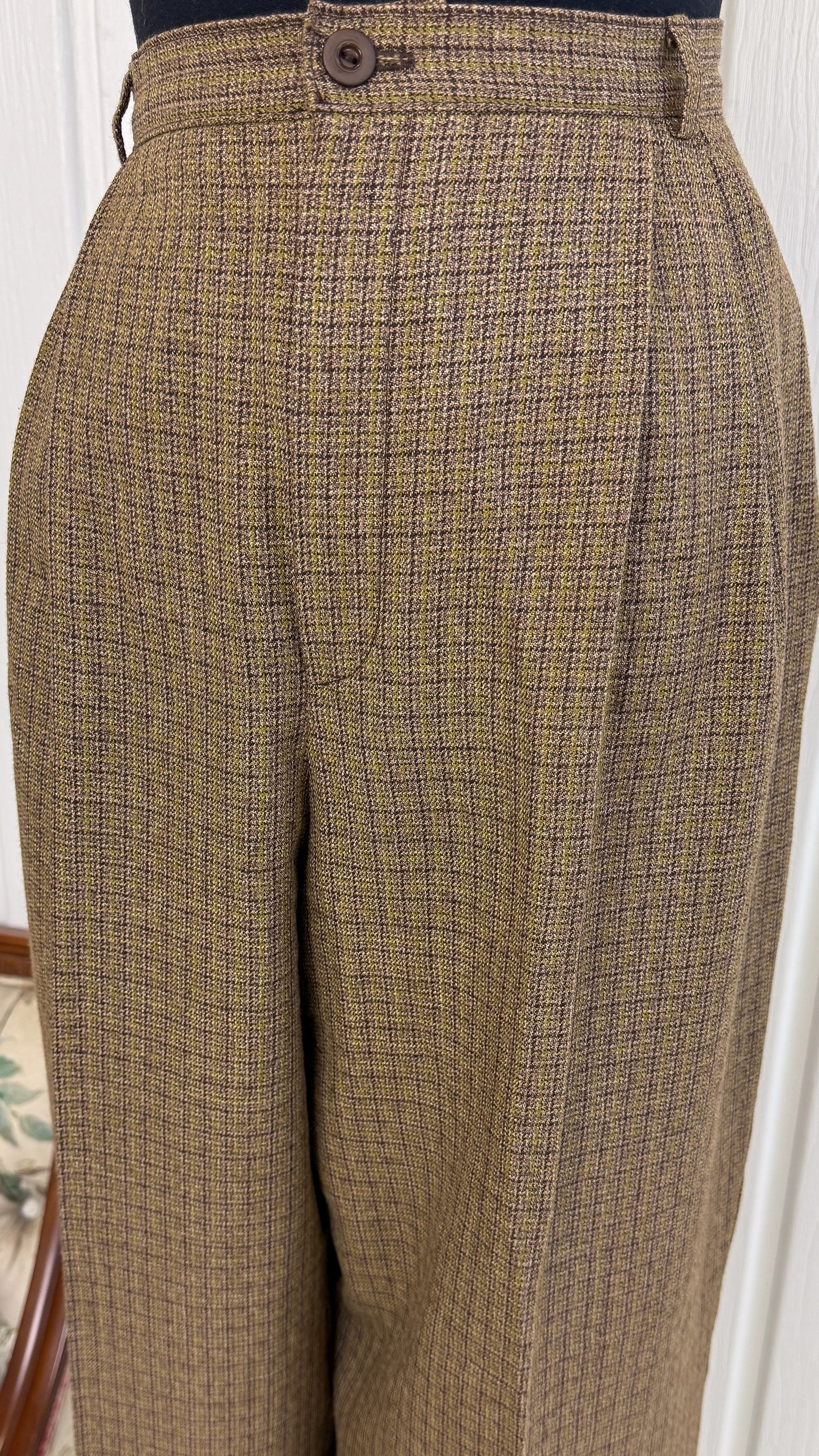 pantalons beige carreauté jaune- medium
