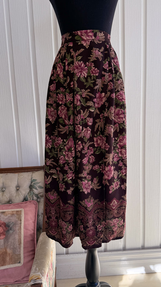 Floral burgundy skirt - medium