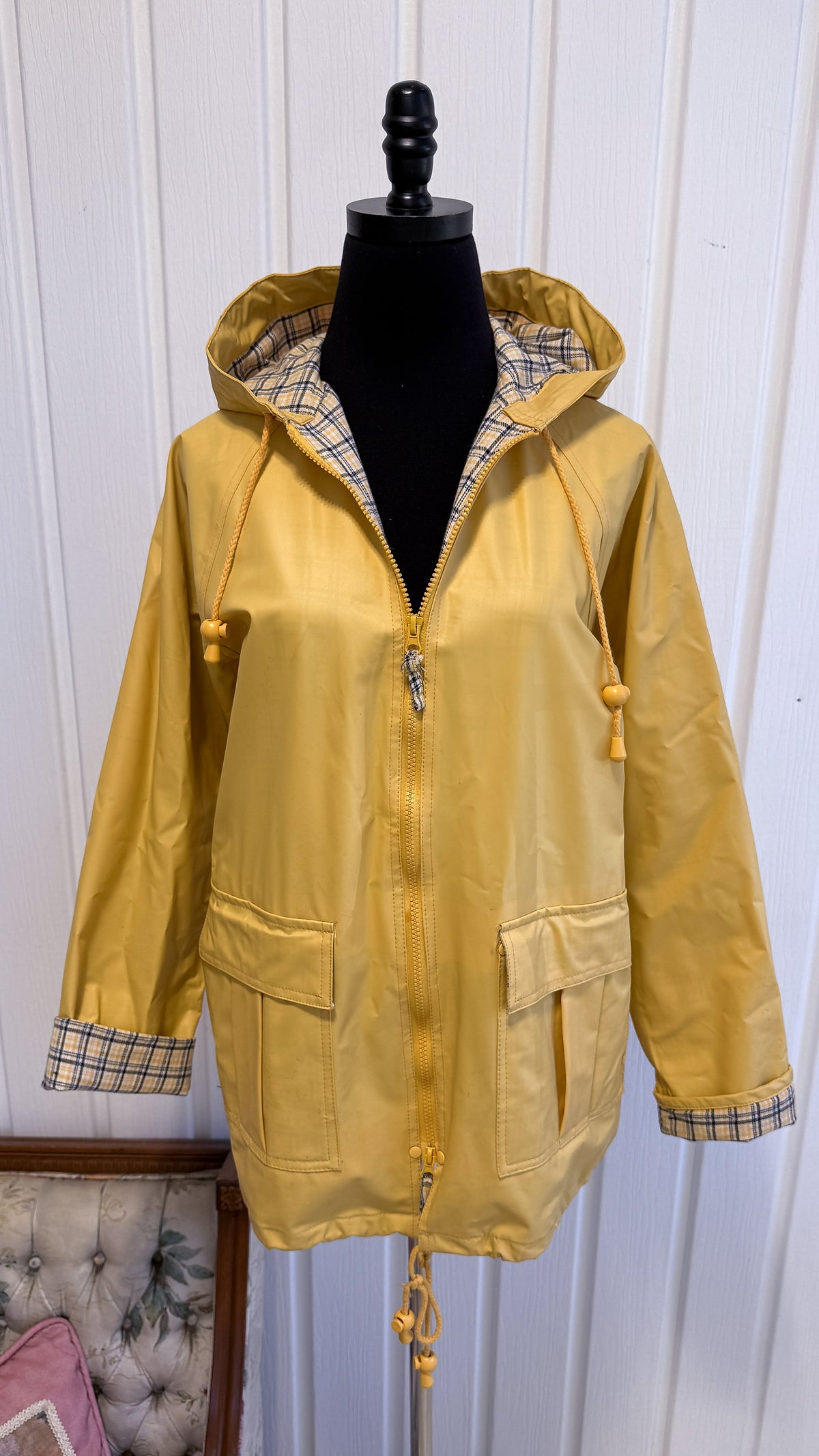 Manteau imperméable doublé jaune- small