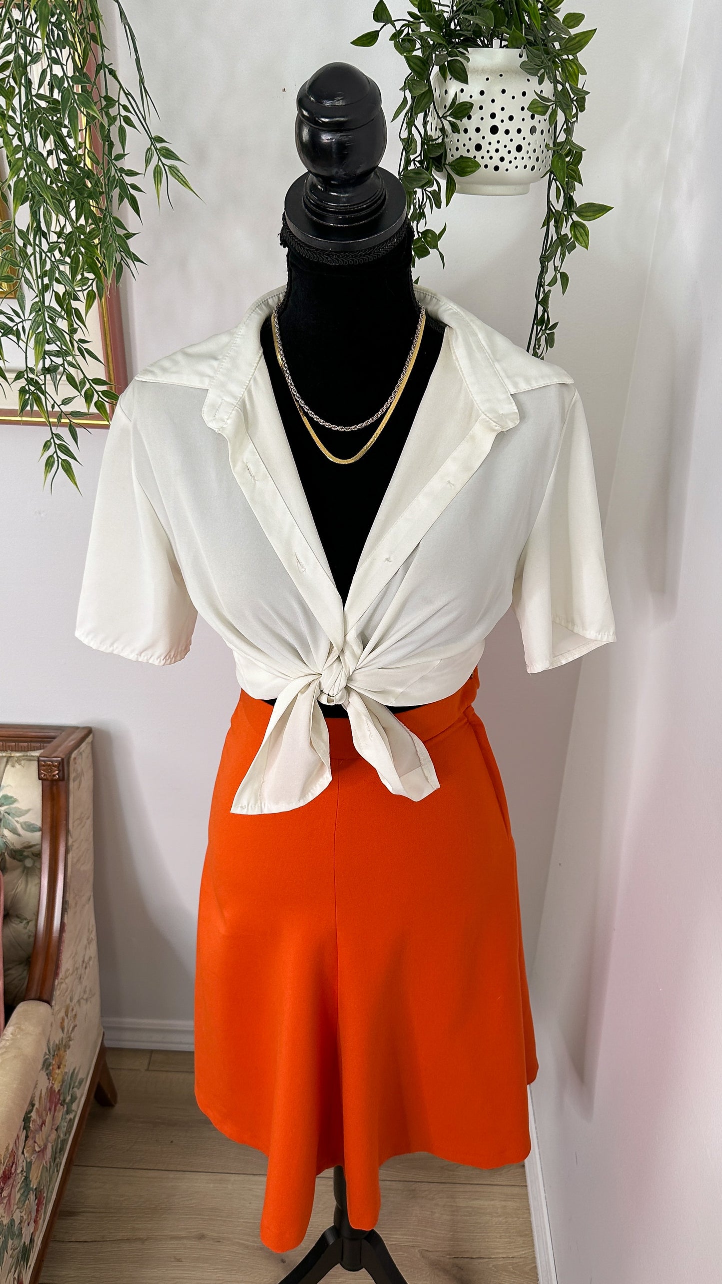 Jupe orange évasée- x-small