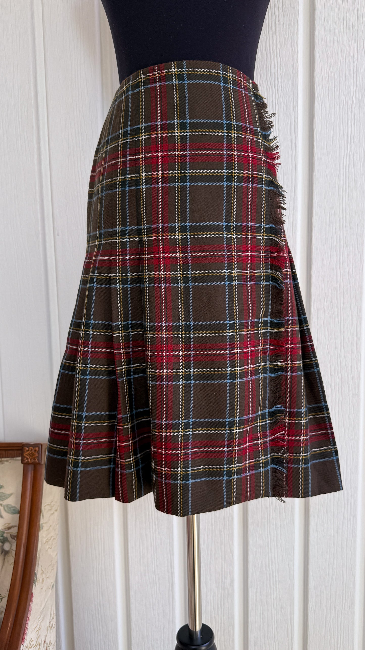 Jupe en lainage brune carreauté - medium