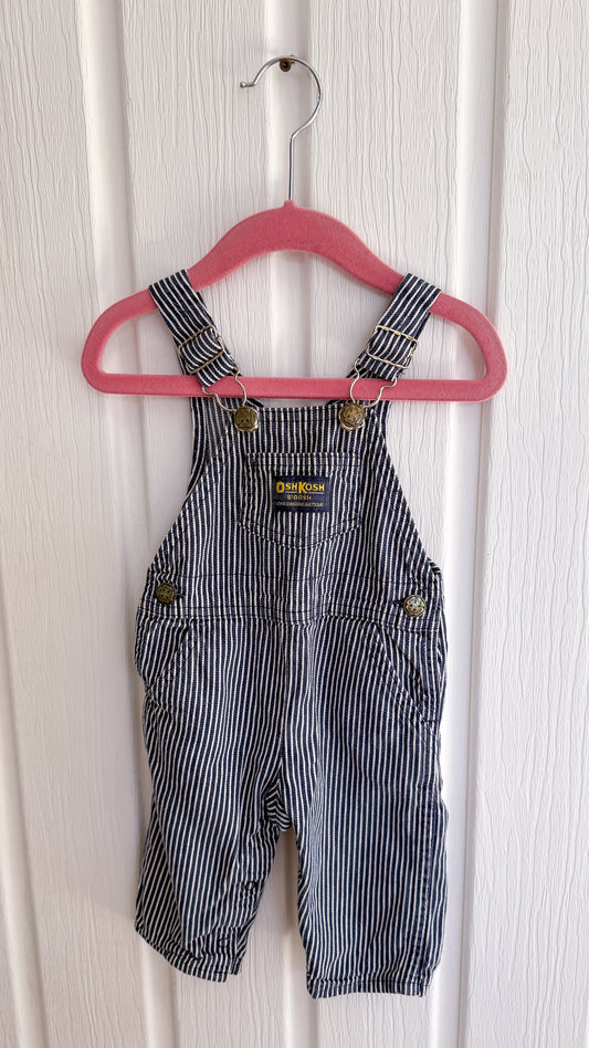 Enfants- salopette en jeans rayé Oshkosh- 6/9m