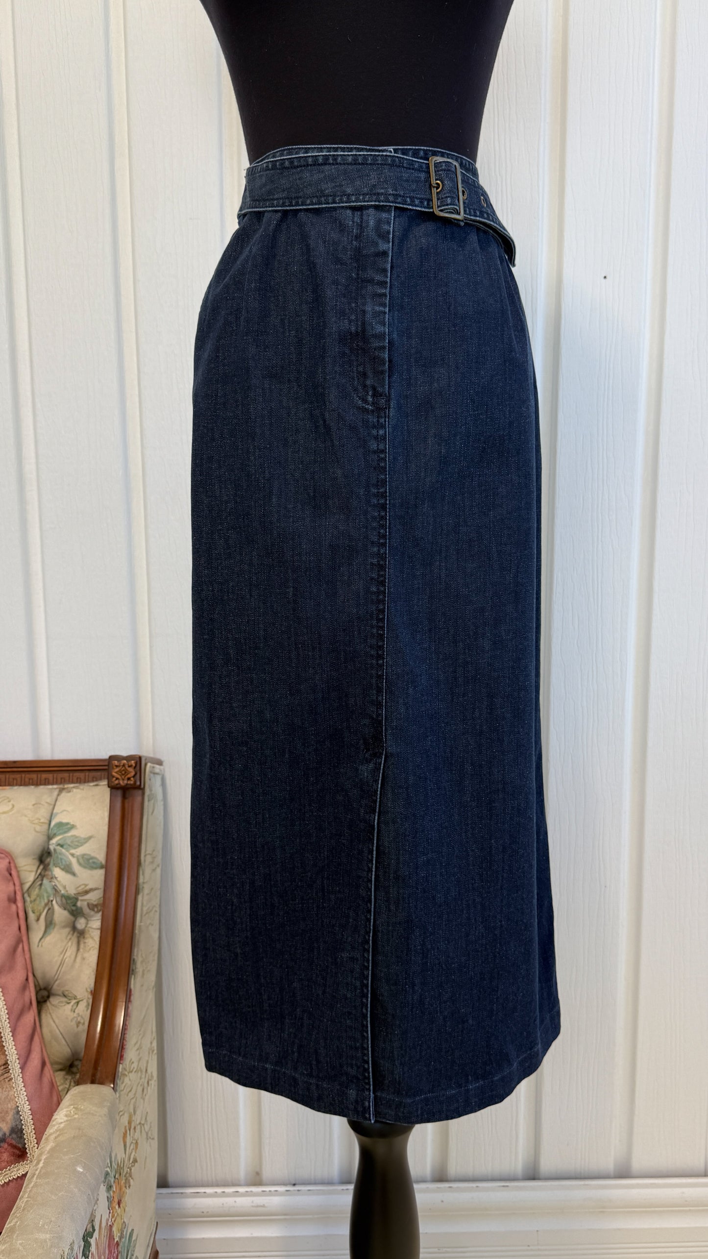 Jupe en jeans à ceinture- large