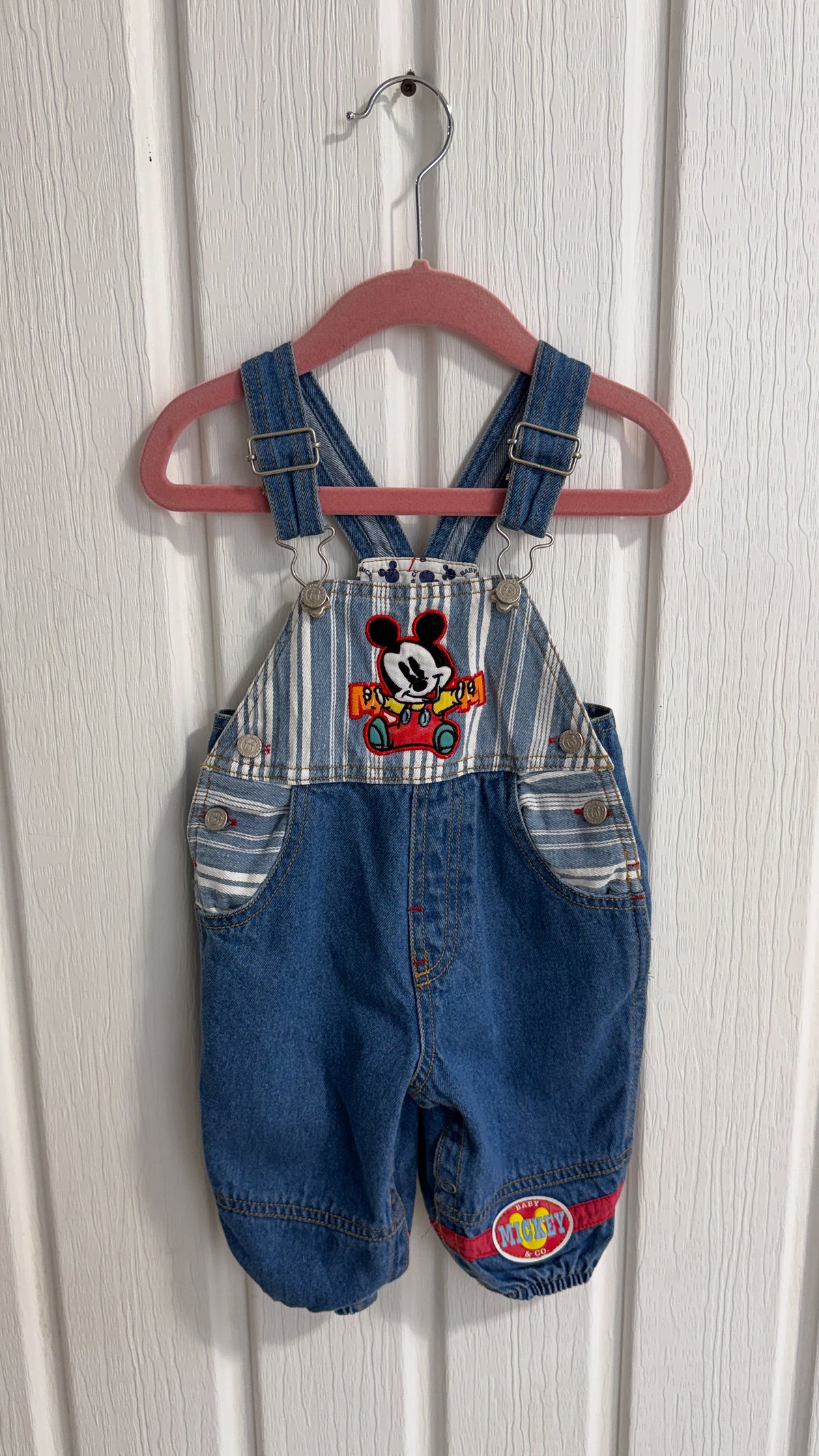 Enfants- salopette en jeans Mickey - 6/9mois