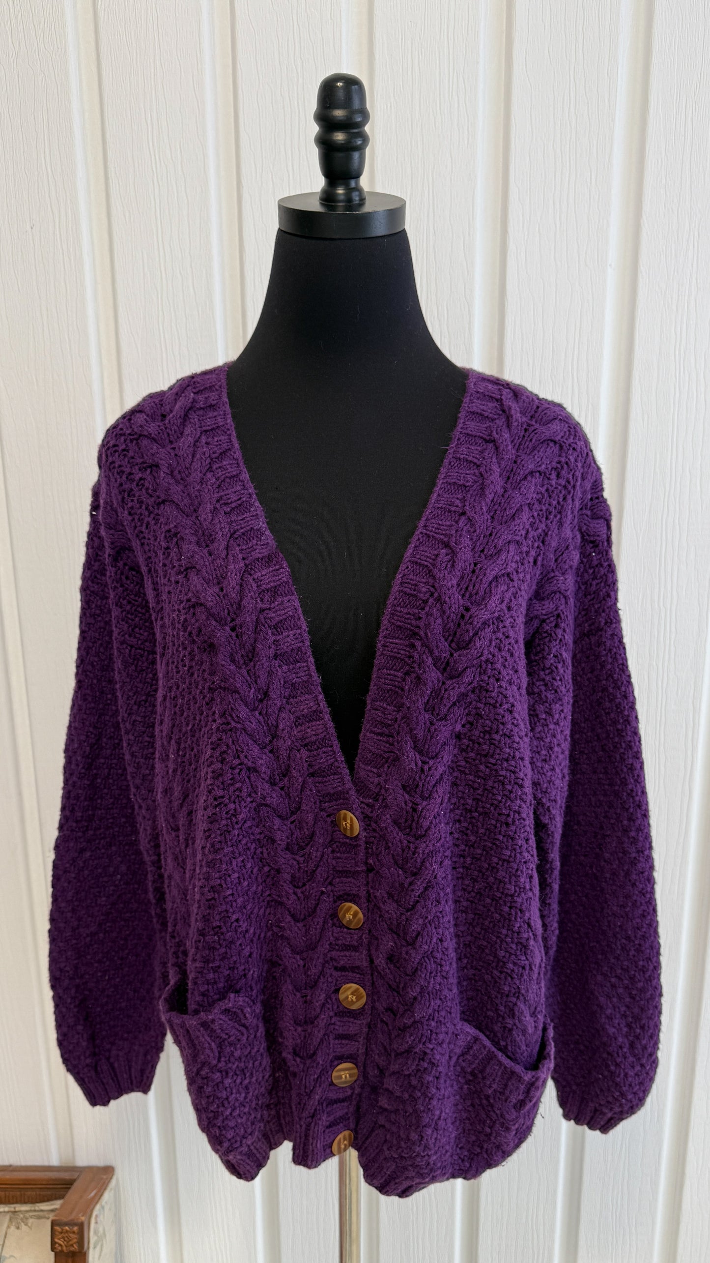 Cardigan tricot mauve - small