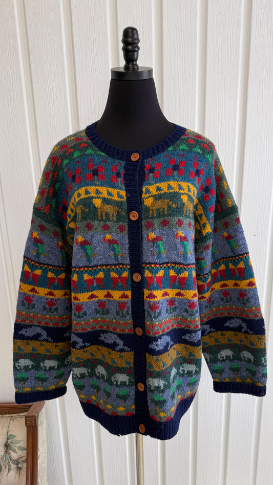 Cardigan en lainage multicolore- large