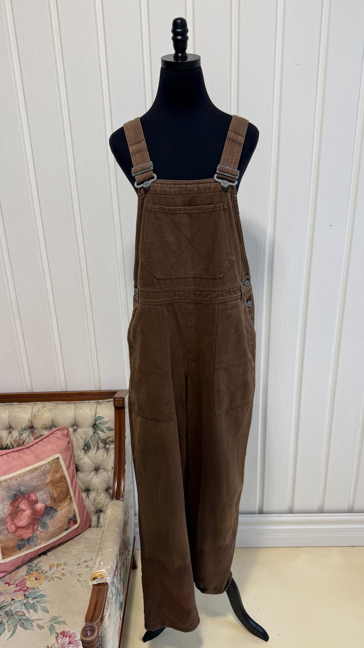 Salopette en jeans brune - large