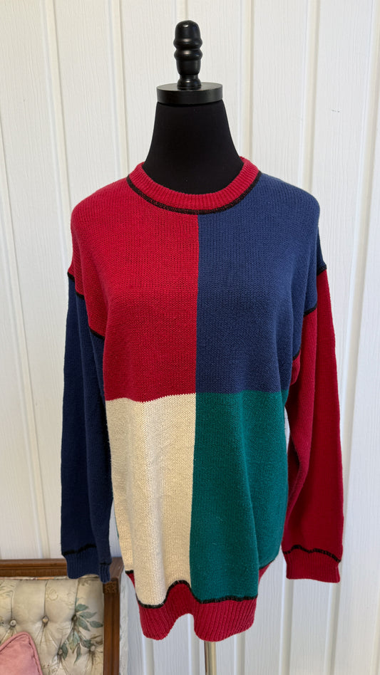 Chandail tricot colorblock - large