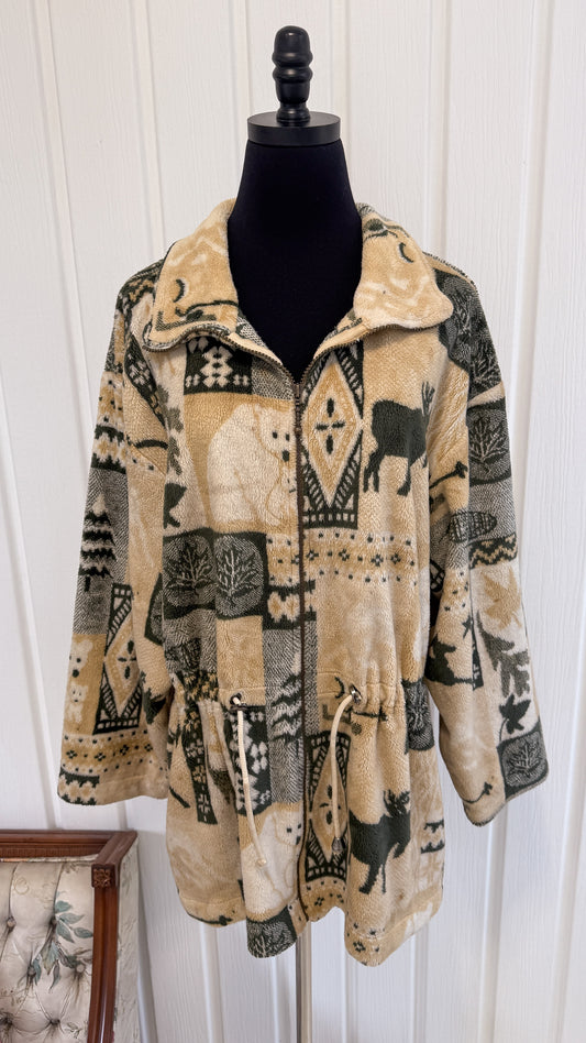 Veste en polar beige fôret- x-large