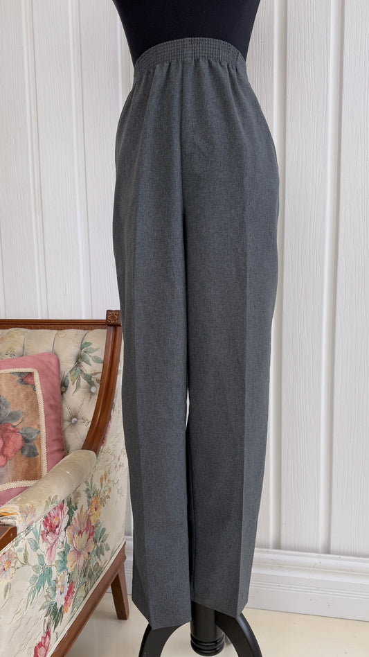 Pantalons gris à plis- large