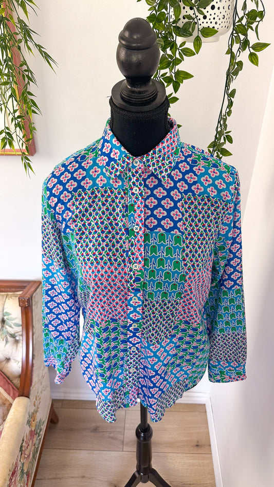 Floral patchwork blouse - small