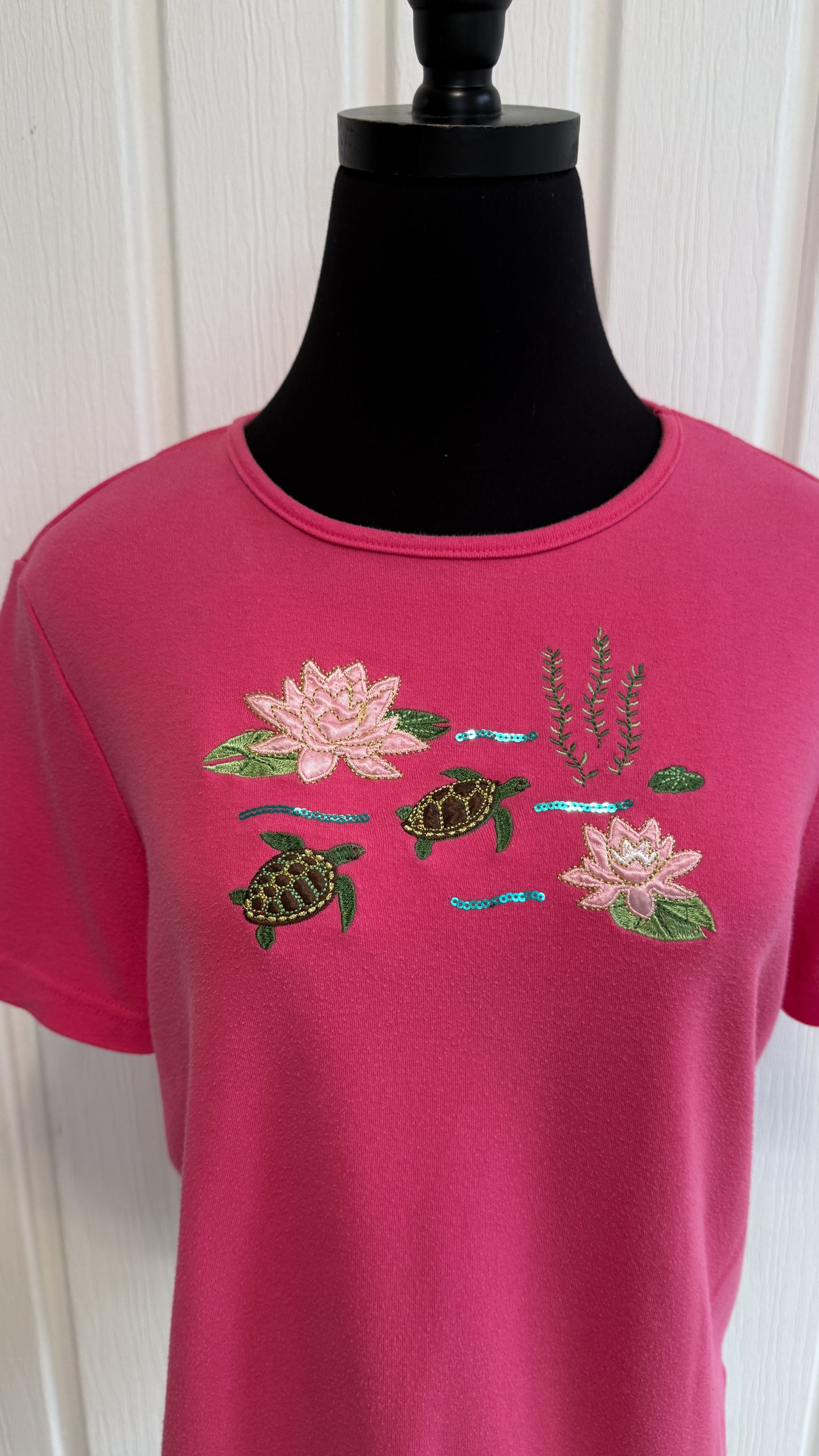 T-shirt rose tortues- small