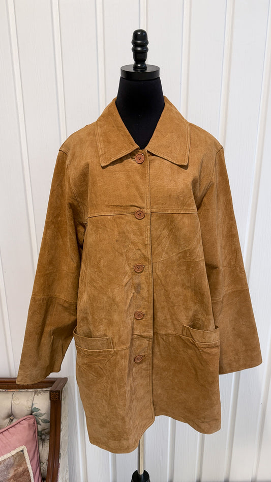 Manteau en suede caramel- x-large