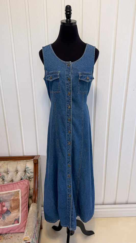 Robe chemisier en denim sans manche- medium