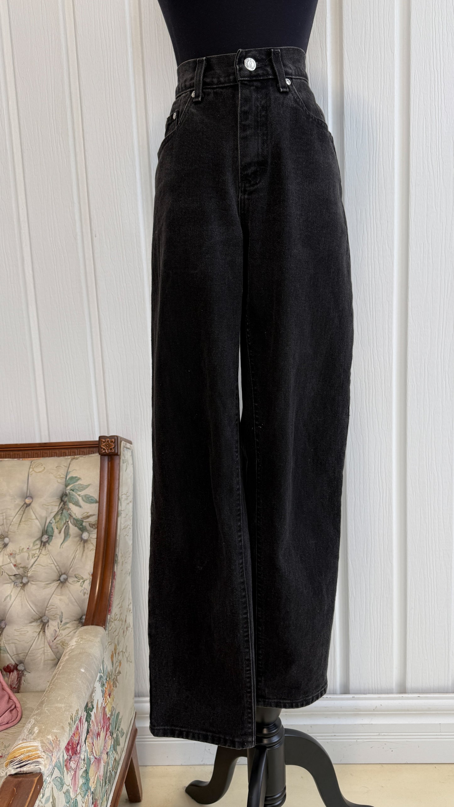 Black straight rider jeans - small and medium