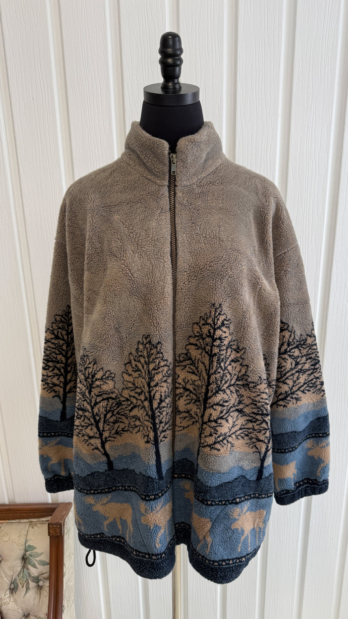 Veste en polar beige fôret- large