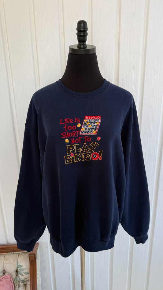 Chandail crewneck marine Bingo- large