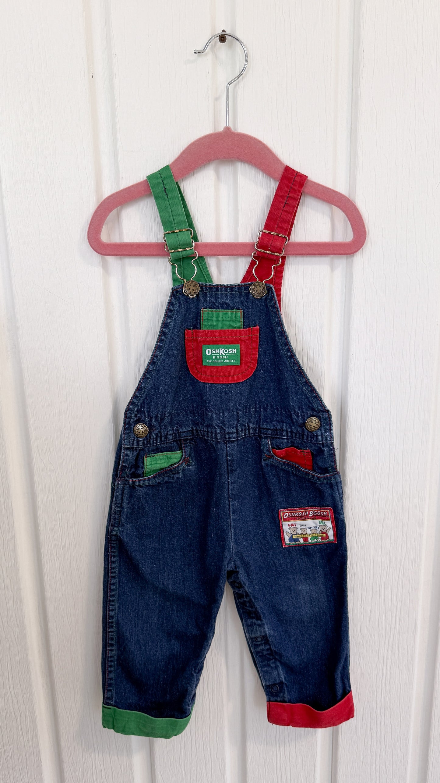 Enfants- salopette en jeans colorblock- 24mois