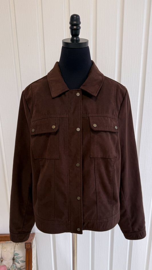Veste en faux suède brun- medium