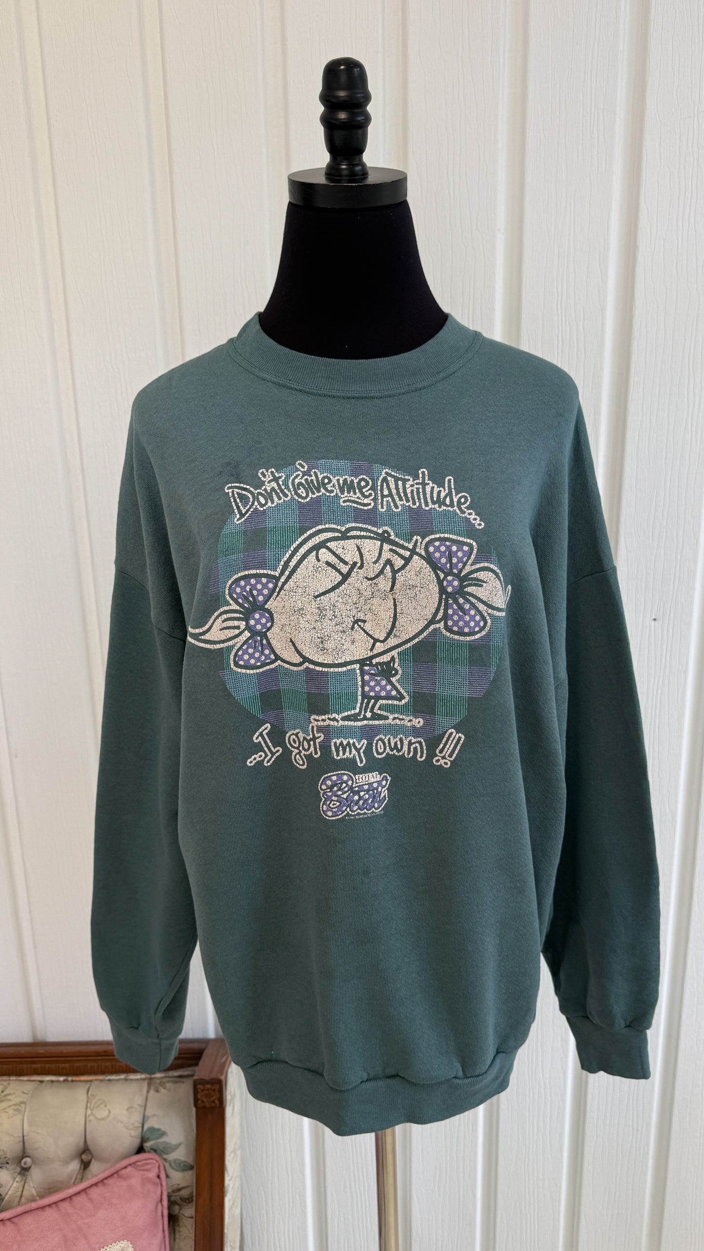Chandail crewneck sarcelle Total Brat- x-large