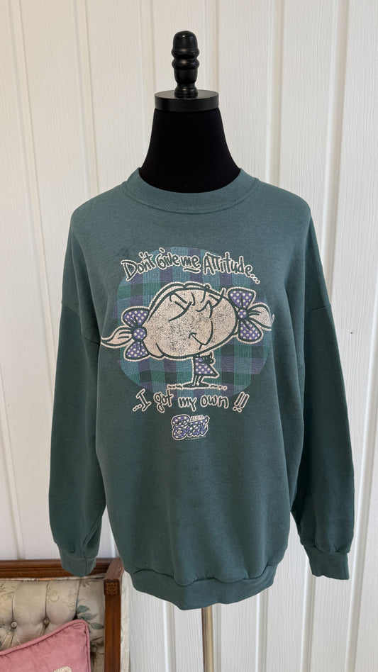 Chandail crewneck sarcelle Total Brat- x-large