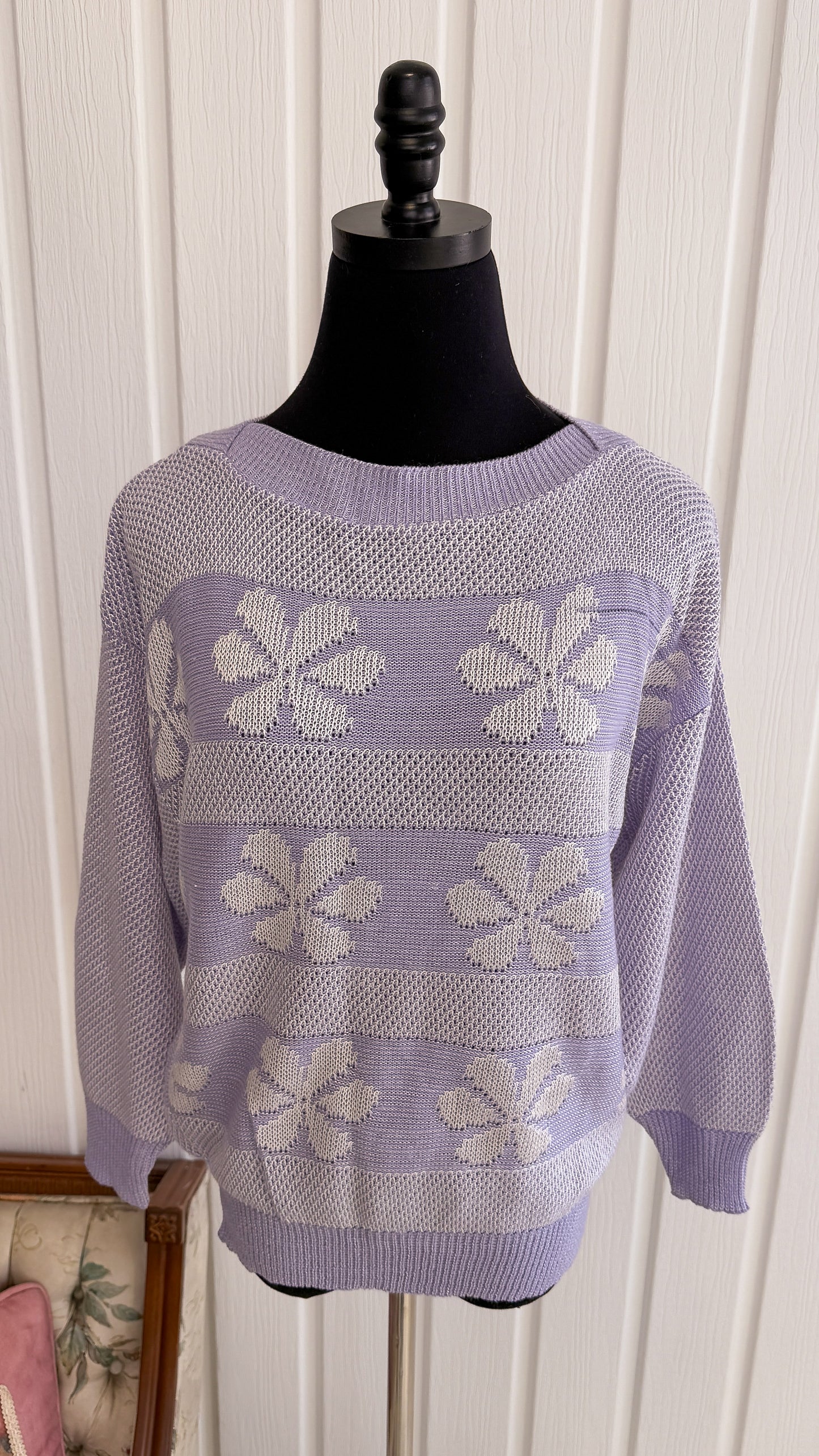Chandail lilas fleuris- small
