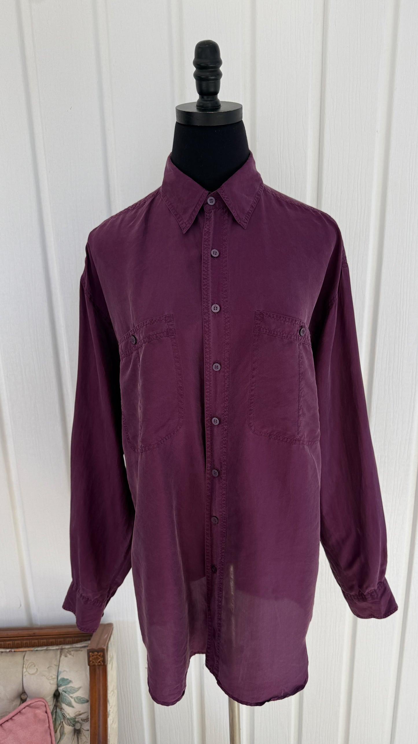 Chemisier en soie mauve- medium