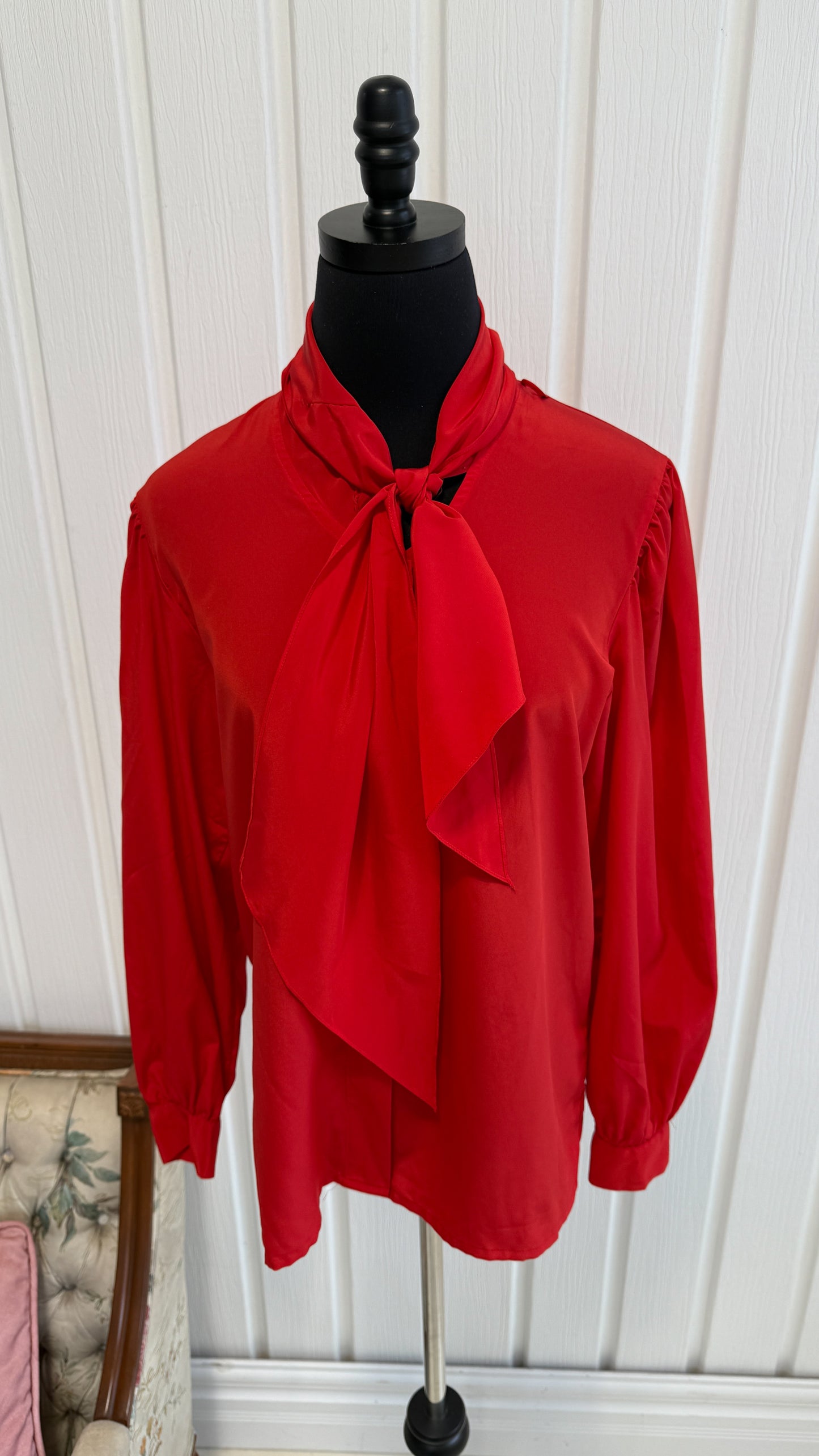 Red blouse with bow - medium