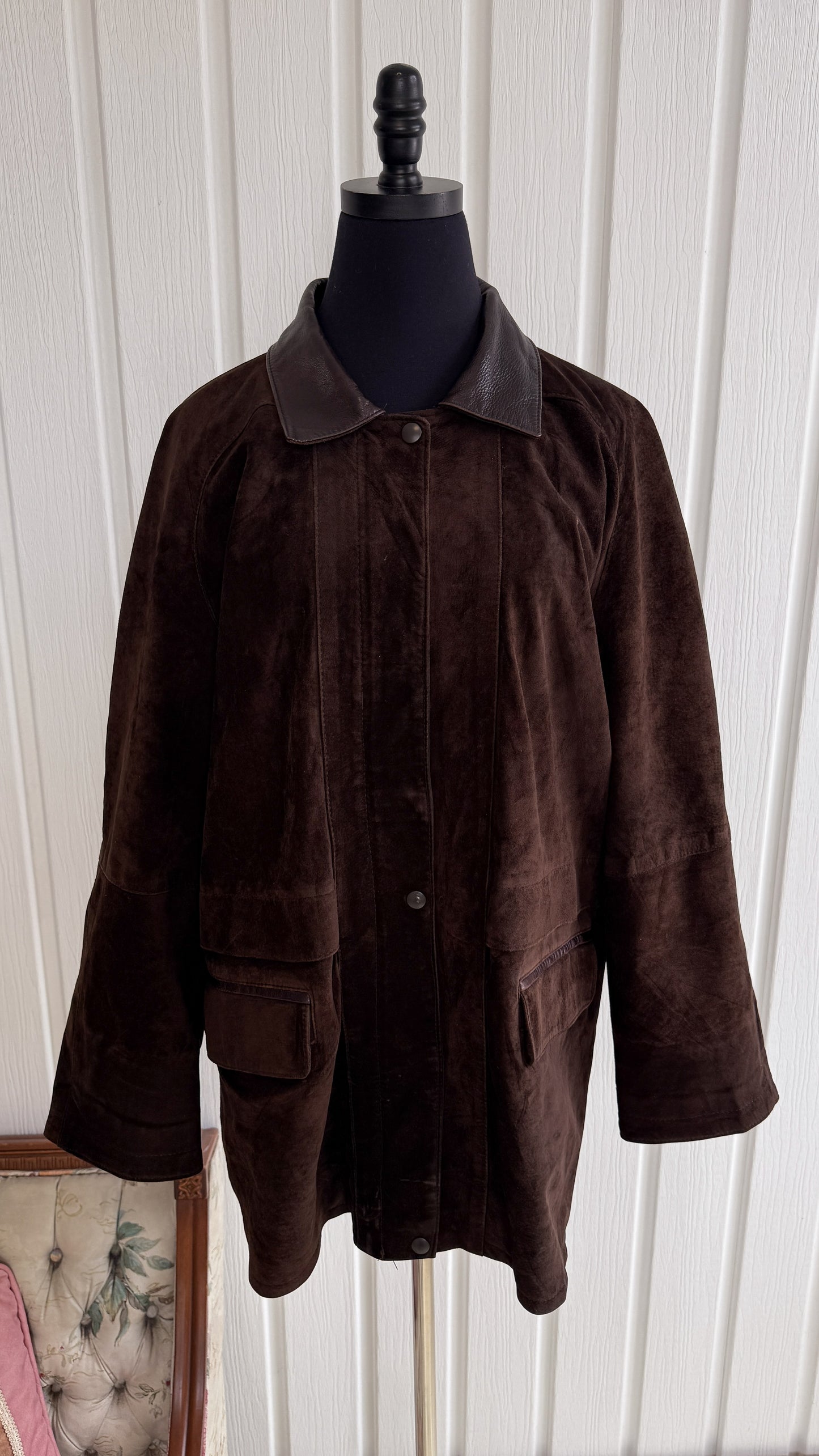 Manteau en suède brun- large