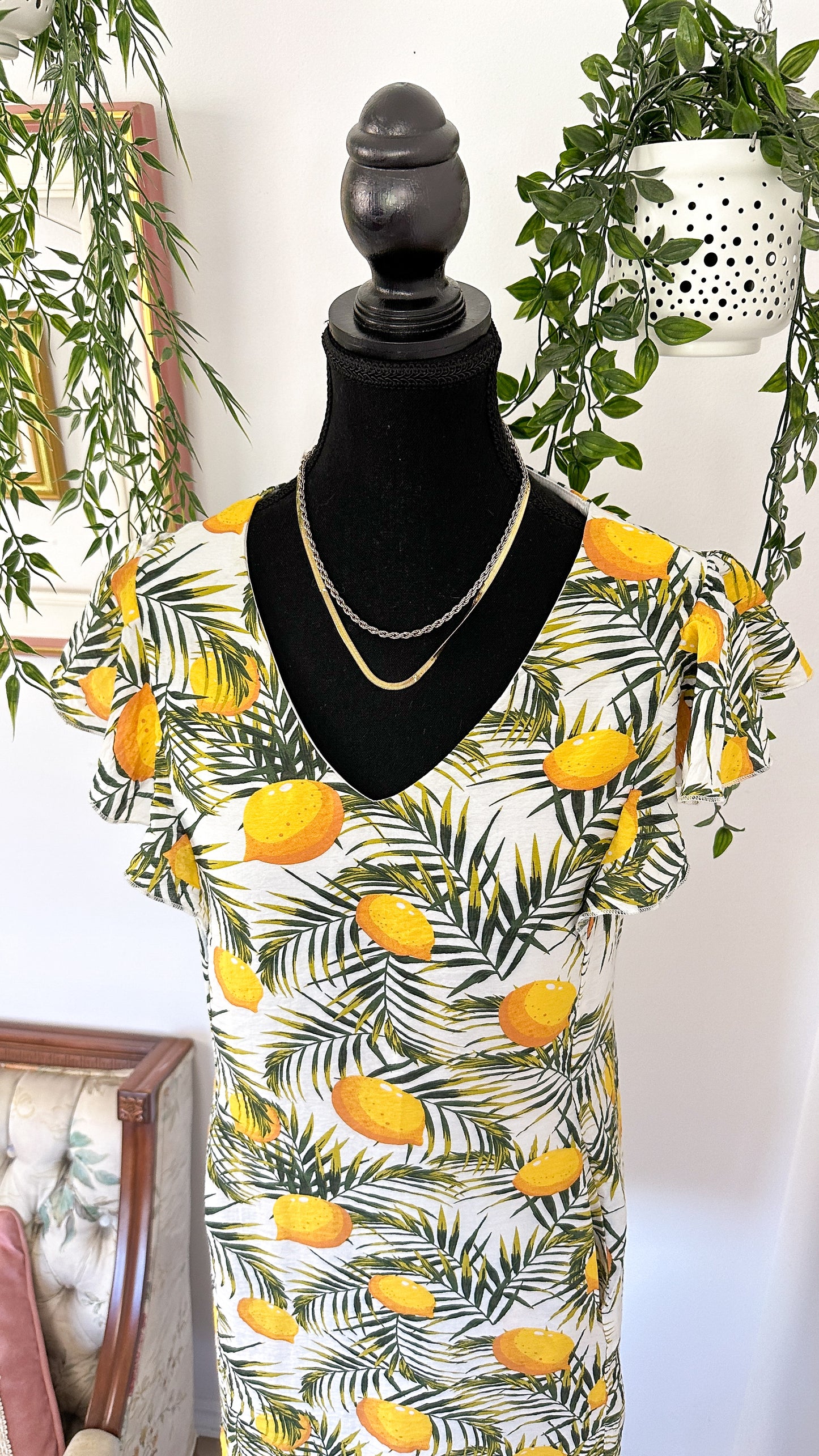 White lemon dress - small