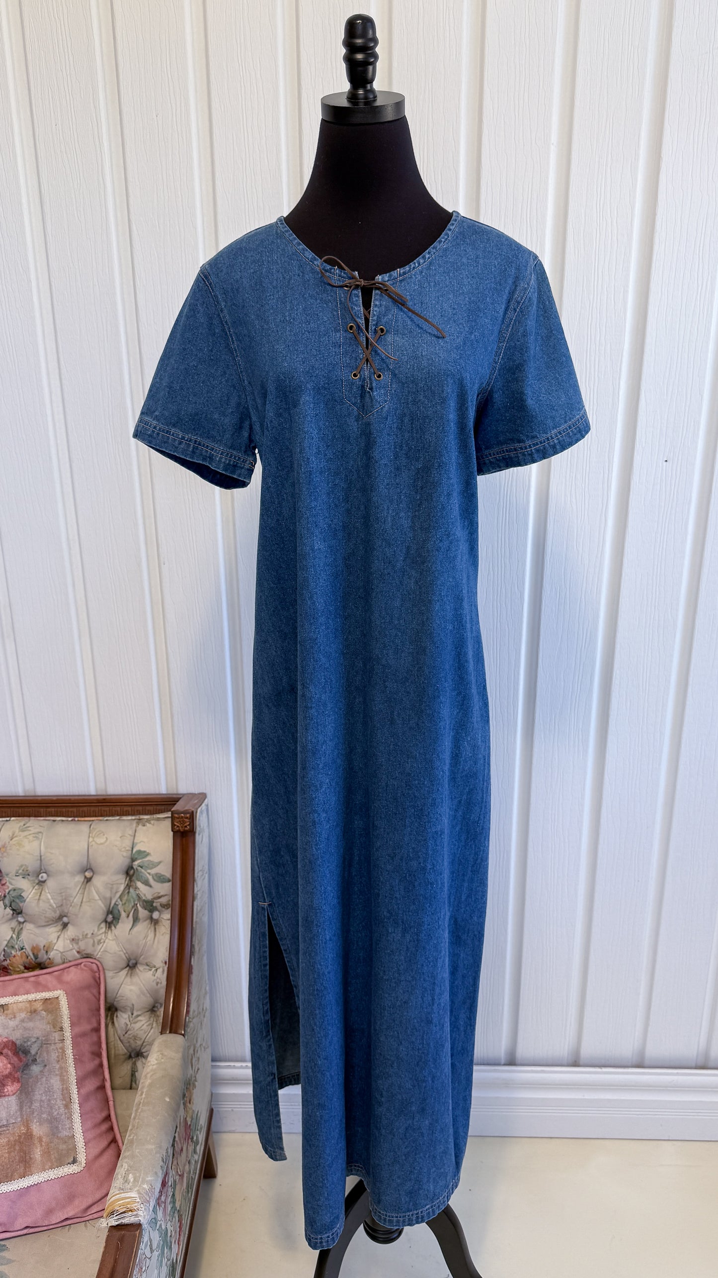 Robe en jeans lacets- x-large